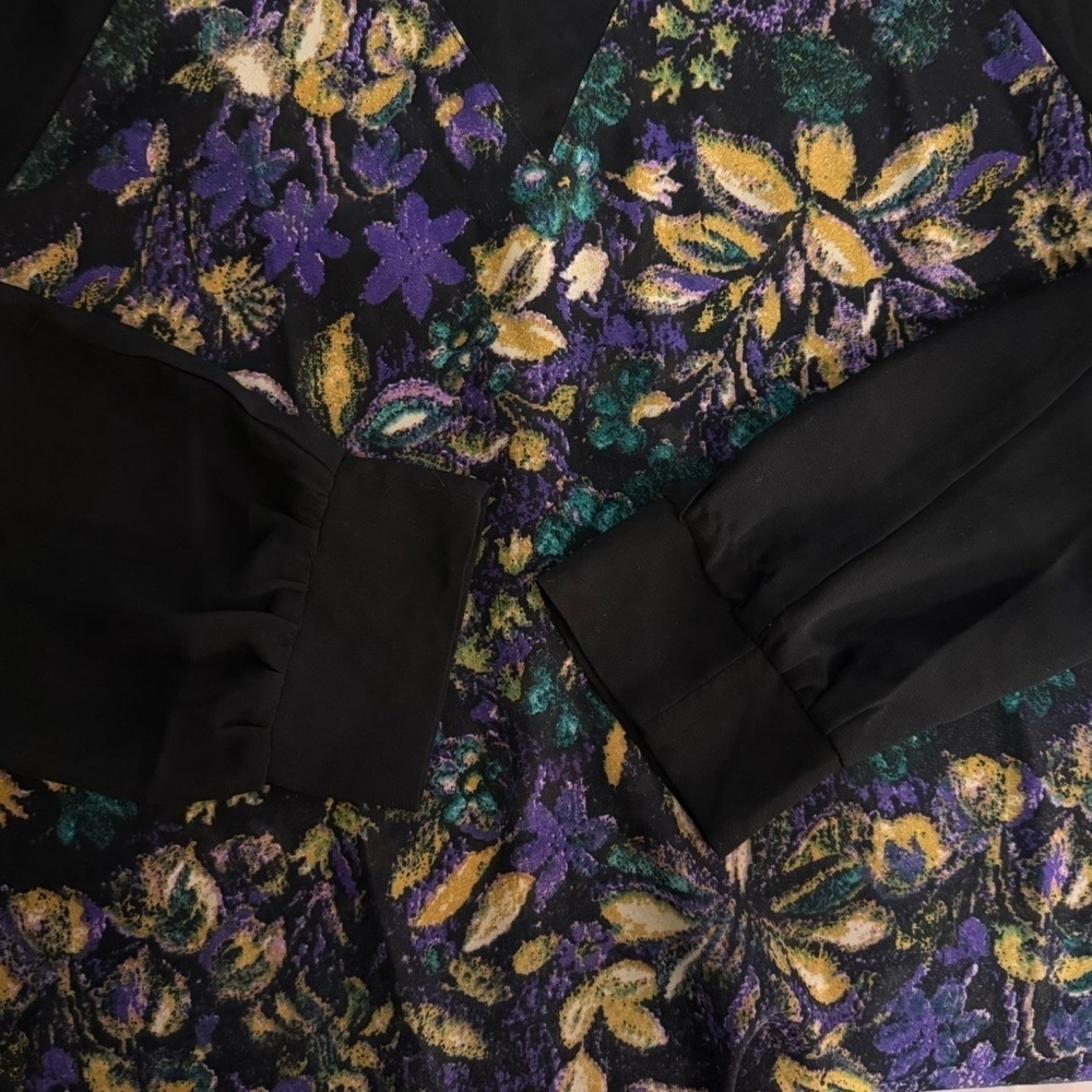 Lost & Found Floral Blouse with Sheer Sleeves Size L Boho Festival Y2K Night Out - Picture 10 of 13